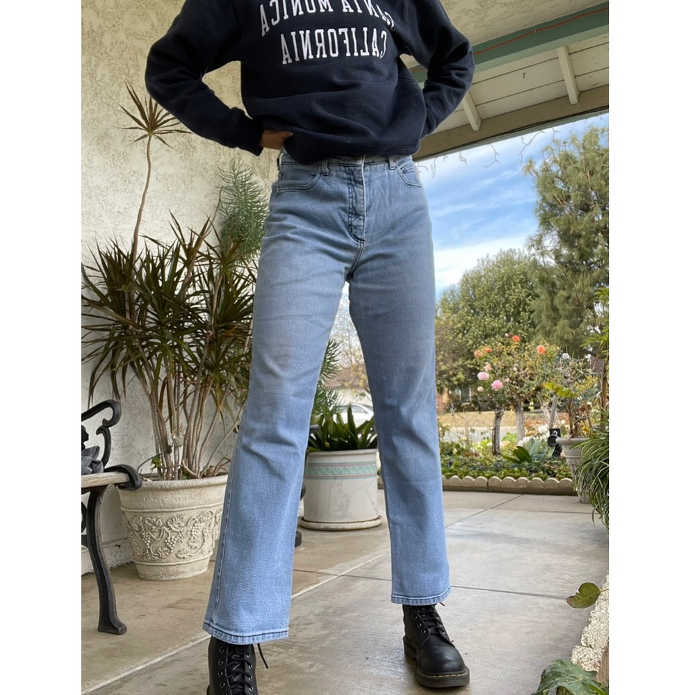 light denim high waisted baggy jean